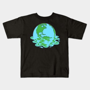 Earth day Melting Planet Kids T-Shirt